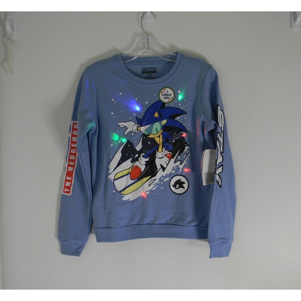 Freeze Sonic the Hedgehog Light Up Sweatshirt Ugly Christmas Sweater NWT